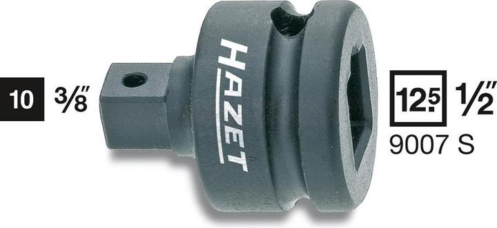 Produktbild HAZET Reduzierstück 9007S ∙ Vierkant12,5 mm (1/2 Zoll) ∙ Vierkant 10 mm (3/8 Zoll)