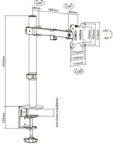 Actual product image Mozi Basic Stand with Joint -p??yt??jalka yhdelle n??yt??lle (Table)