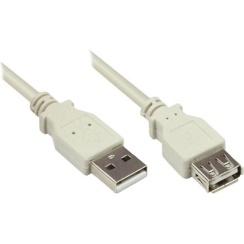 Varia Verlngerungskabel USB 2.0 Stecker A an Buchse A, grau, 0,25m (0.25 m), Cavo USB