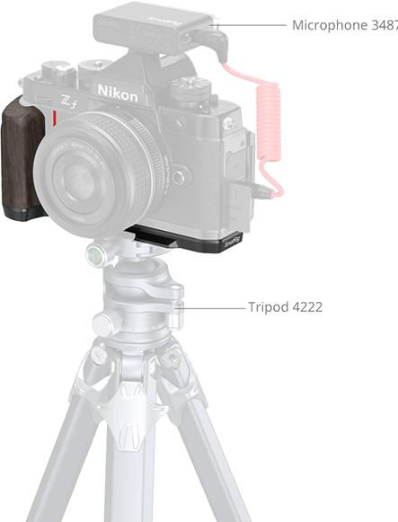 Produktbild SmallRig L-Shape Mount Plate with Wooden Handle for Nikon Z f (Diverses Video Zubehör, Griff)