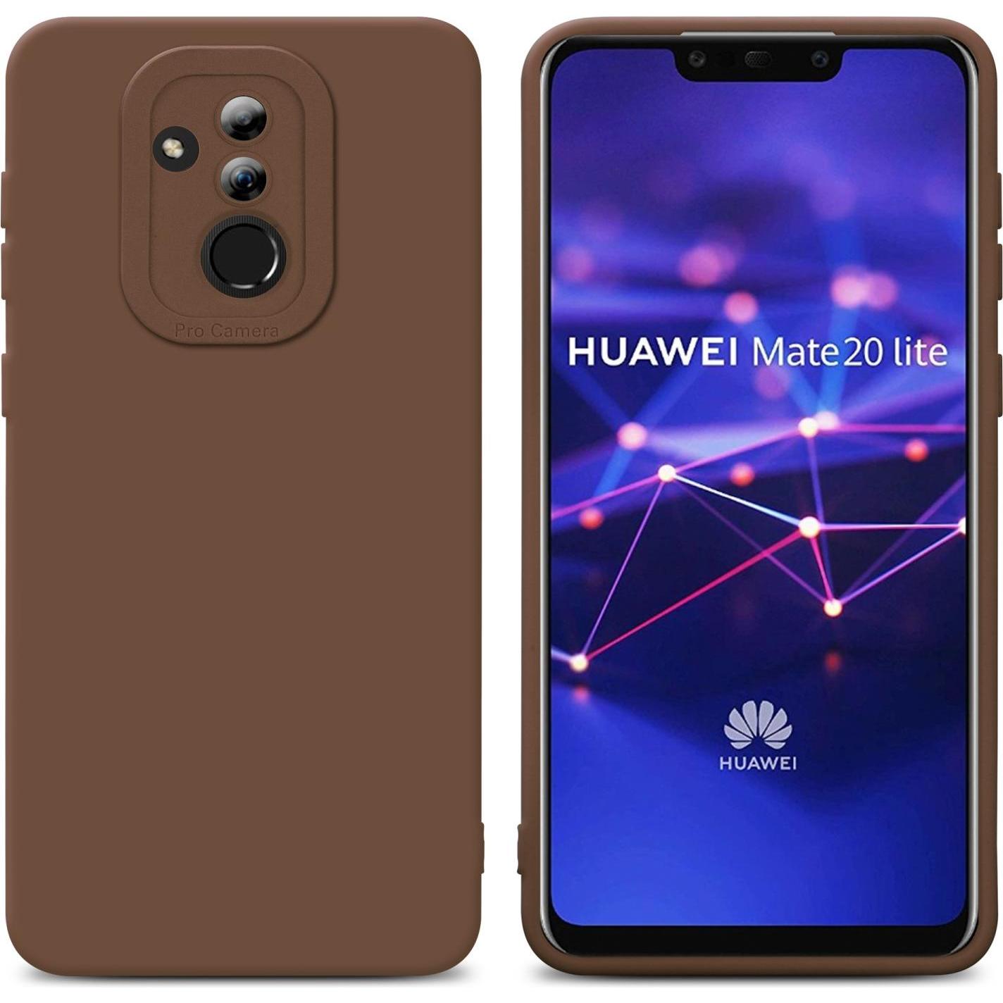 Cadorabo Hülle für Huawei MATE 20 LITE im TPU Fluid LM162 Style (Huawei Mate 20 Lite), Smartphone Hülle, Braun