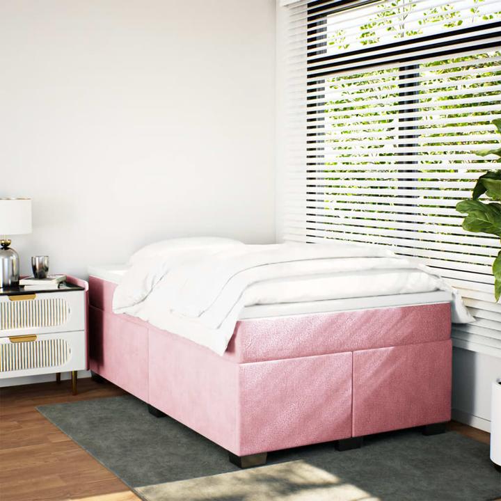 Actual product image vidaXL Bo x spring bed with mattress 120 x 190 cm velvet (120 x 190 cm)