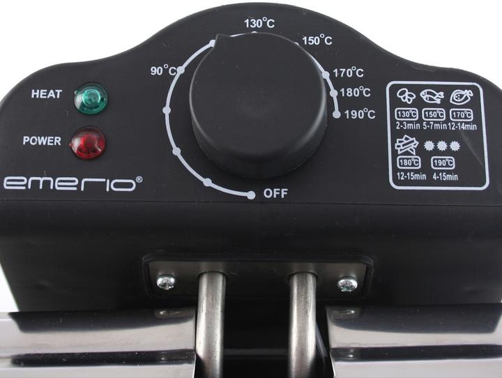 Actual product image Emerio DF-107090, Deep fryer, 5 L, Single, Black, Stainless steel, Rotary, Stand-alone