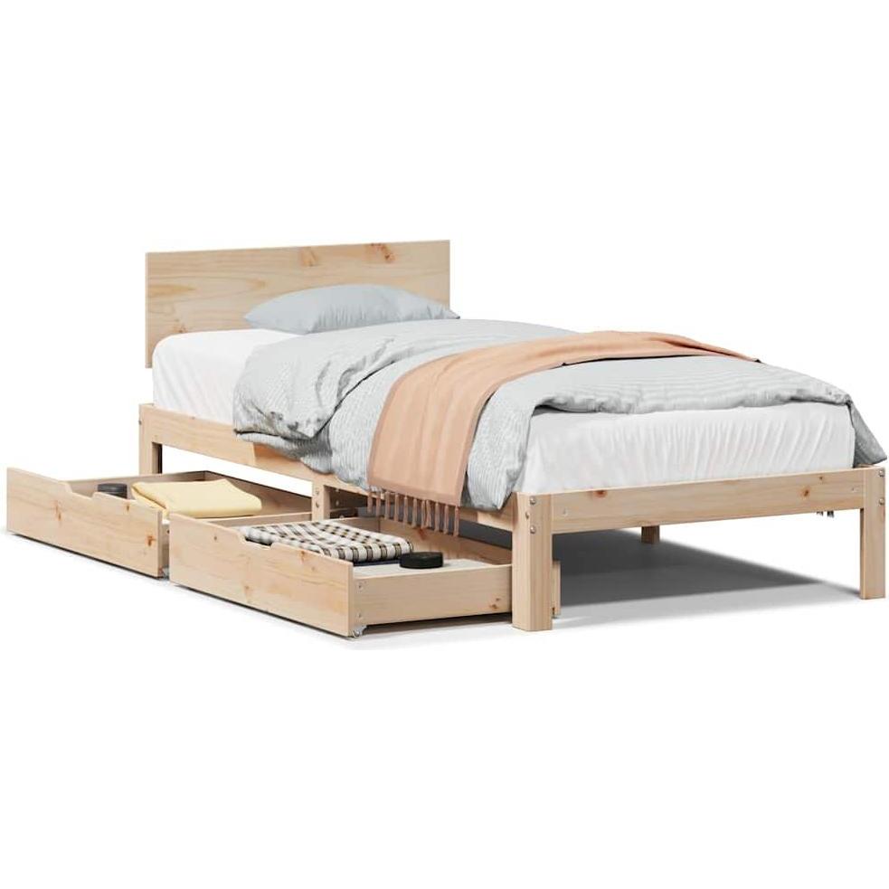 VidaXL, Bett, Bett mit Schubladen (90 x 190 cm)