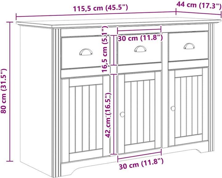 Image du produit vidaXL Modernes Sideboard (115.50 x 44 x 80 cm)