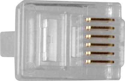 Actual product image ACT RJ12 (6P/6C) modulaire connector for flat cable. Unit: Bag 25 pcs