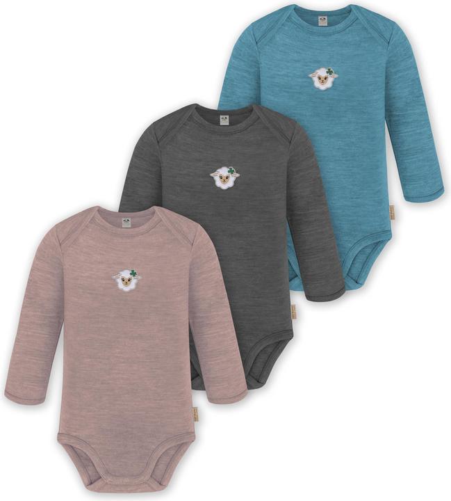 Produktbild Normani 3er Pack Baby Merino Body Langarm „Auckland" - 9375 (86)