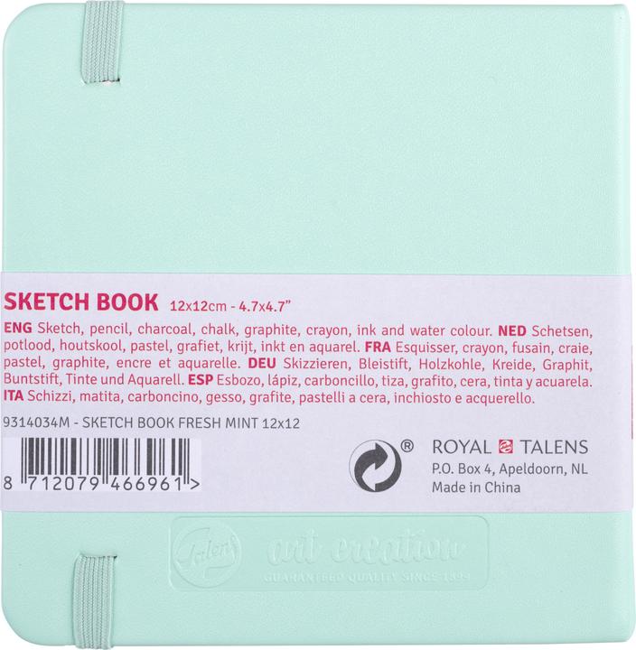 Produktbild Talens Malbuch 12 x 12 cm Mint (12 x 12 cm, Blanko)