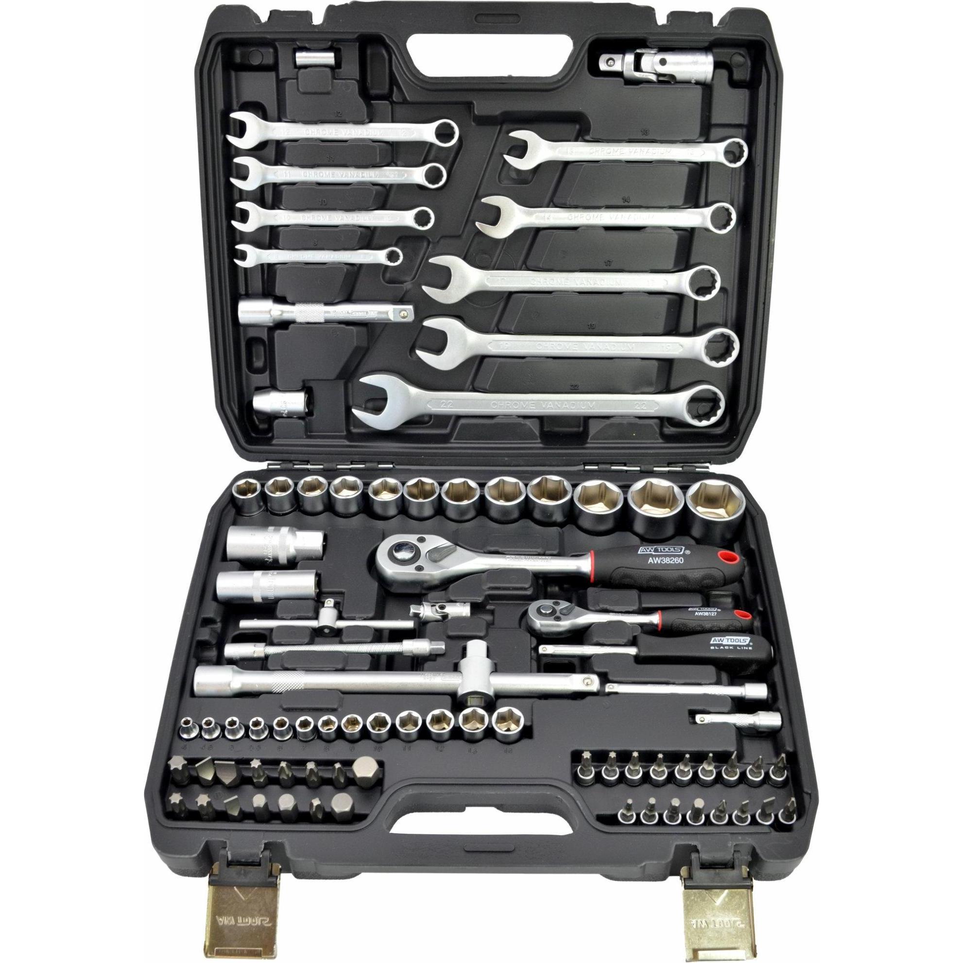 Awtools, Chiave a bussola + esagonale, ZESTAW KLUCZY 82el 1/2" / 1/4"