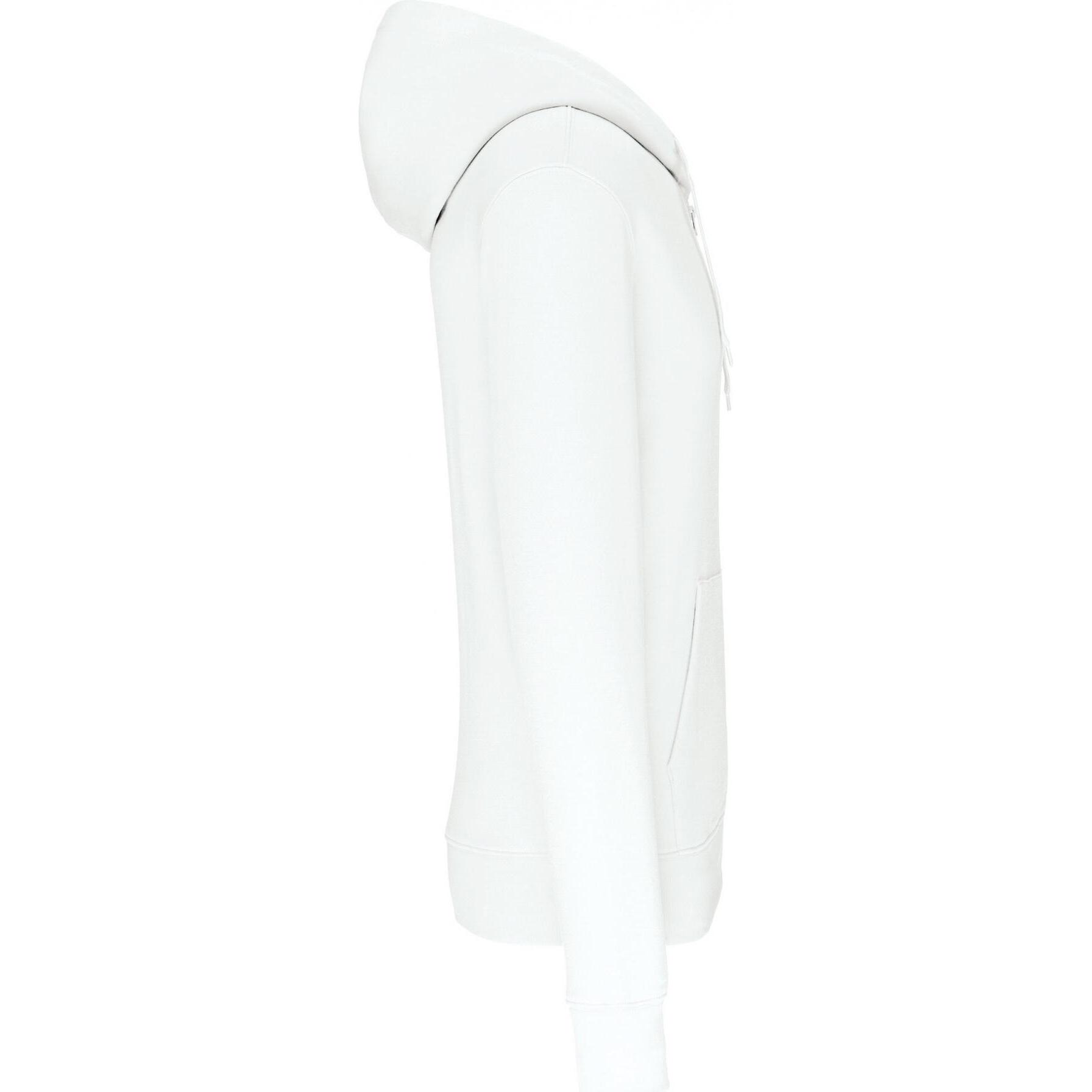 Thumbnail - Kariban, Herren, Pullover, Umweltfreundliches Kapuzensweatshirt mit Reissverschluss, Weiss, (S)