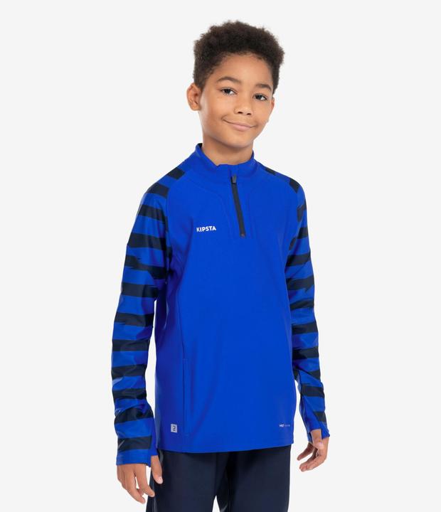 Immagine prodotto Kipsta Felpa da calcio per bambini con 1/2 zip - VIRALTO Kids blu/navy blue (122)