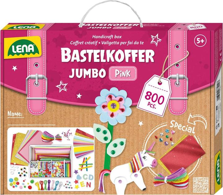 Productafbeelding Lena Knutselkoffer Jumbo roze, vouwdoos