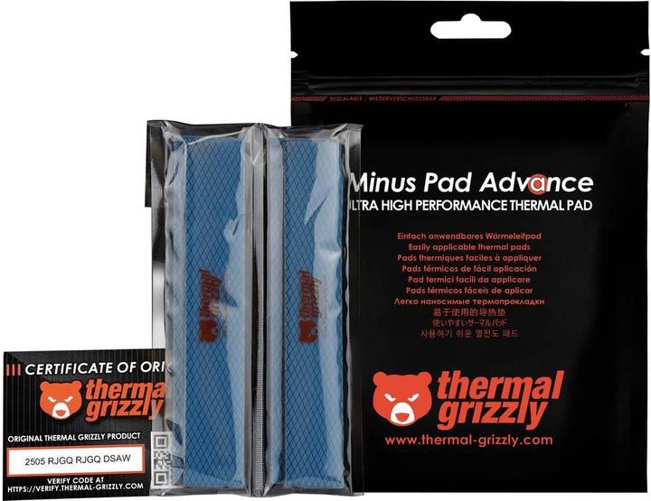Actual product image Thermal Grizzly TG Minus Pad Advance - 120x20x3,0 mm 4 pcs (3 mm)