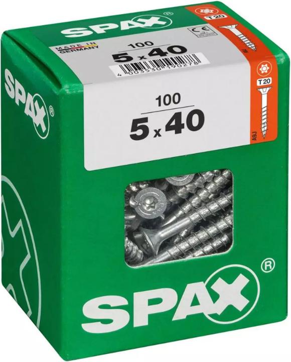 Produktbild Spax DIY Universal Senkkopf T-STAR plus TGW WIROX A9J 5x40 L 100 St. (100 Schrauben pro Stück)