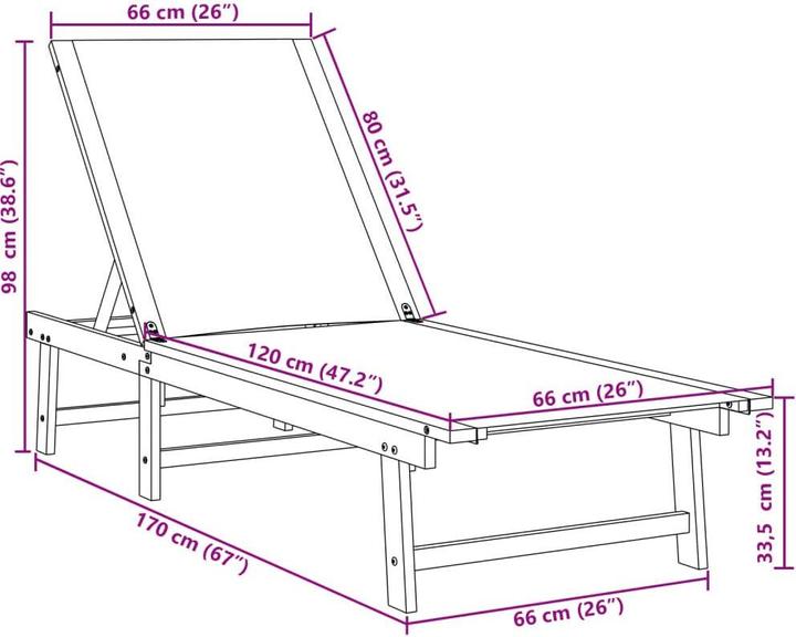 Immagine prodotto vidaXL Sonnenliege (170 cm)