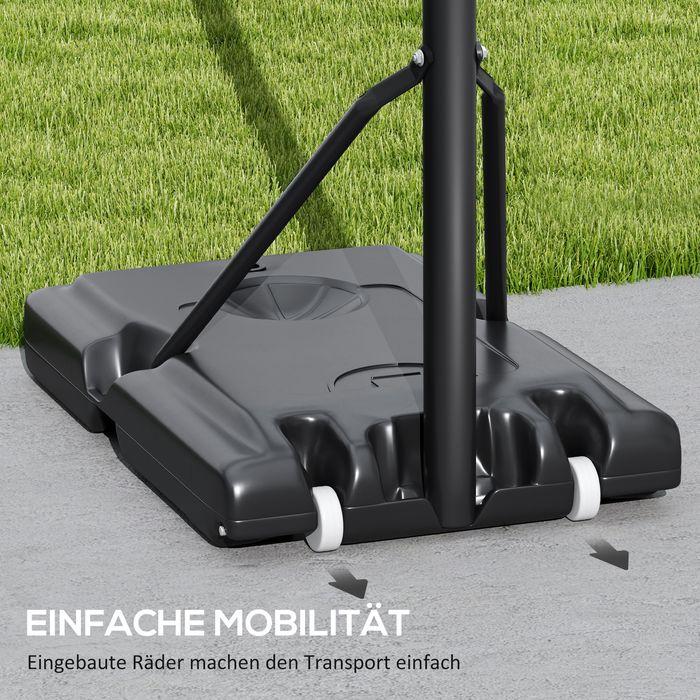 Actual product image Swisshandel24 Basketballkorb Outdoor, Verstellbare Korbhöhe 230-305 cm, mit Rädern, Gewicht
