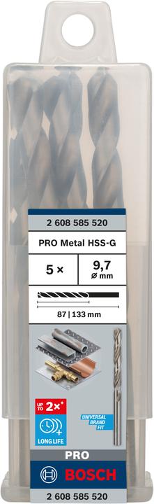Immagine prodotto Bosch Professional Zubehör Trapano PRO Metal HSS-G, 9,7 x 87 x 133 mm (9,7 mm)