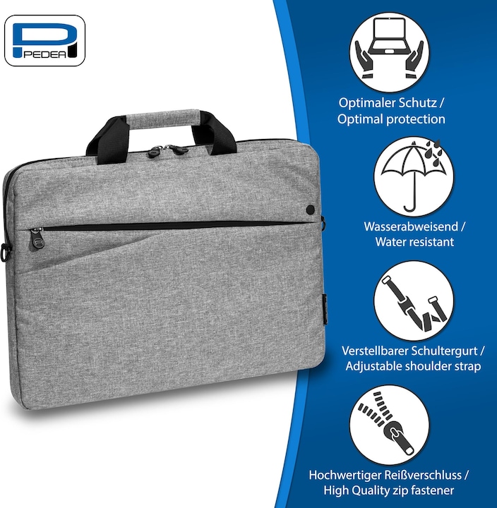 Immagine prodotto Pedea Borsa per laptop da 15,6 pollici (39,6 cm) FASHION Borsa a tracolla per notebook con tracolla (15.60", Universale)