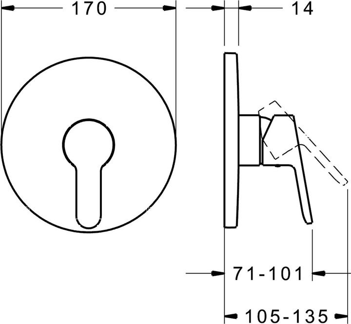 Actual product image Hansa Hansaprimo shower fitting, ready-mounted set, concealed, round rosette, 89919003
