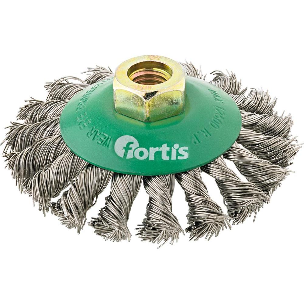 Magni, Schleifmittel, fortis Kegelbürste Edelstahl 100 mm gezopft (P100)