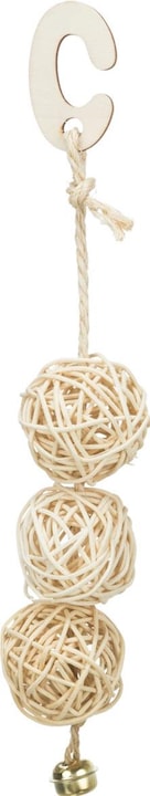 Actual product image Trixie 3 Rotan Ballen Met Bel Aan Touw Naturel