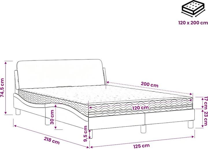 Actual product image vidaXL Bett (120 x 200 cm)