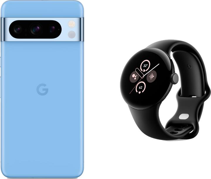 Actual product image Google Pixel 8 Pro with Pixel Watch 2 (256 GB, Bay, 6.70", SIM + eSIM, 5G)