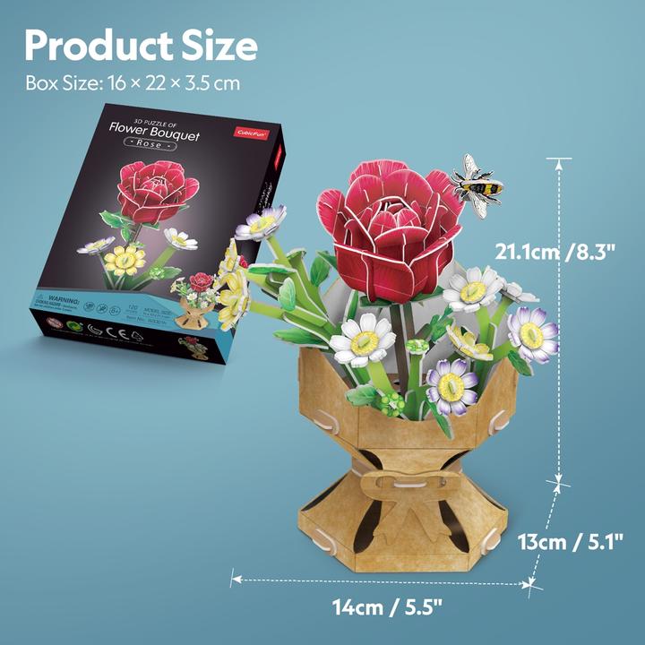 Immagine prodotto Cubicfun 3D Puzzle Blumentopf Rose 120 Teile (120 pezzi)