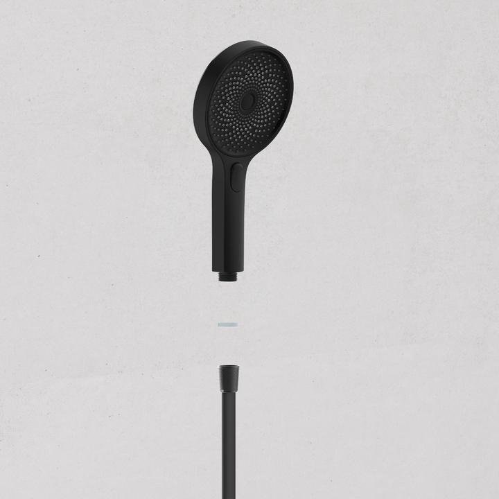 Actual product image Schütte Shower head Bathroom SAMOA RAIN Hand shower Black matt Water-saving seal 60953 (3 Beam types)
