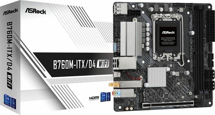Productafbeelding AsRock B760M-ITX/D4 Intel DDR4 S1700 (LGA 1700, Intel B760, Mini-ITX)