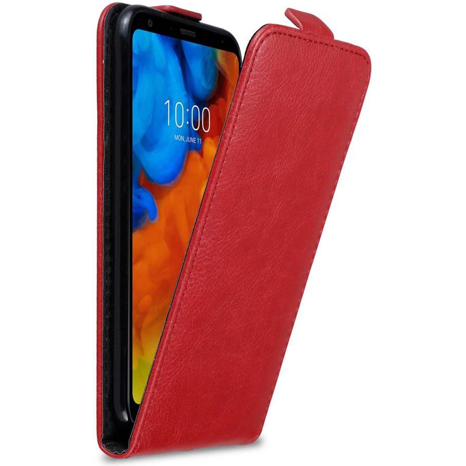 Cadorabo Flip wie Invisible Cover (LG Q Stylus), Smartphone Hülle, Rot
