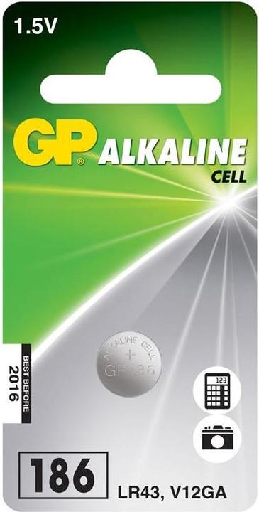 Produktbild GP Batteries GP Knopfzelle Alkaline LR43 1.5V, 1 Stk (1 Stk., LR43, 70 mAh)