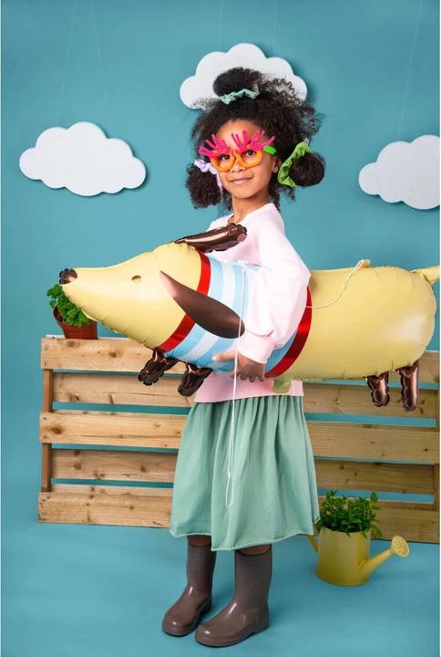 Actual product image Partydeco Foil Balloon Dachshund Brown (1x)