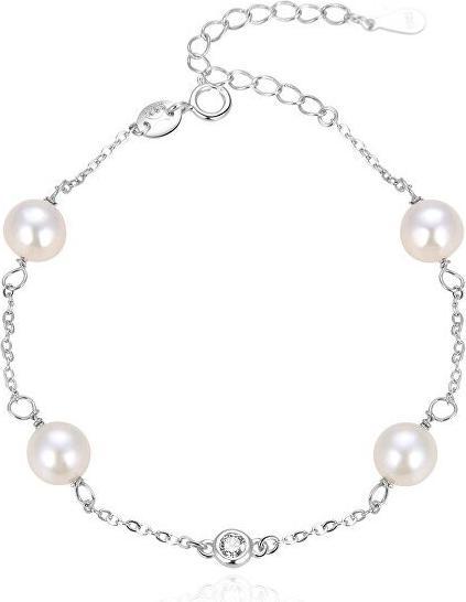 Actual product image Beneto ElegantnÃ ståbrnÃ½ náramek s perliÄkami AGB411/21P (L)