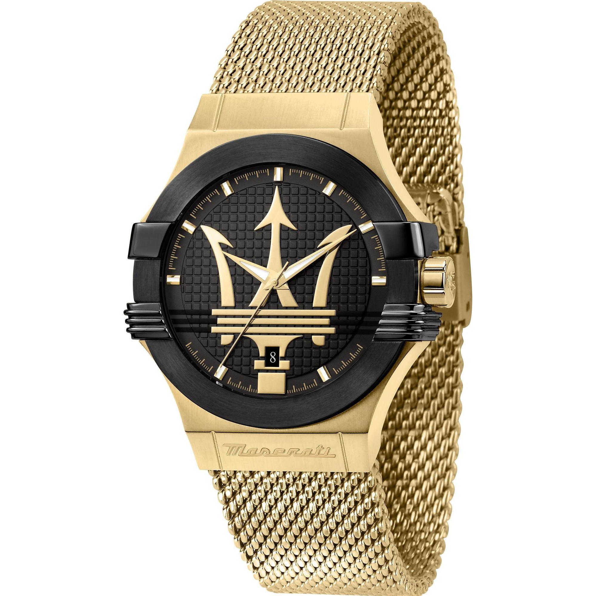 Maserati, Armbanduhr, Potenza, Gold, (Analoguhr, 40 mm)