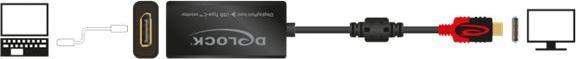Produktbild Delock Adapter DisplayPort - USB Type-C 4K/60Hz, schwarz (USB Typ-C, 20 cm)
