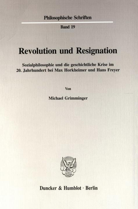 Produktbild Revolution und Resignation (Deutsch, Michael Grimminger, 1997)