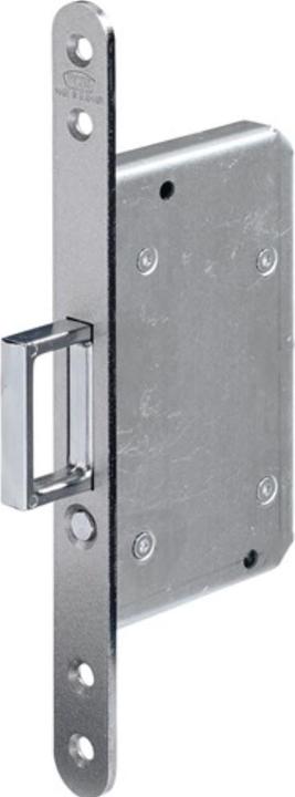 Actual product image BKS Sliding door mortice lock 0393 steel silver rounded 20/55 mm with spring handle and release button (Mortise lock)