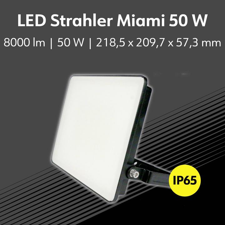 Image du produit Müller Licht Müller-Licht Miami 21600062 LED-Aussenstrahler 50 W Neutralweiss (8000 lm, IP65)