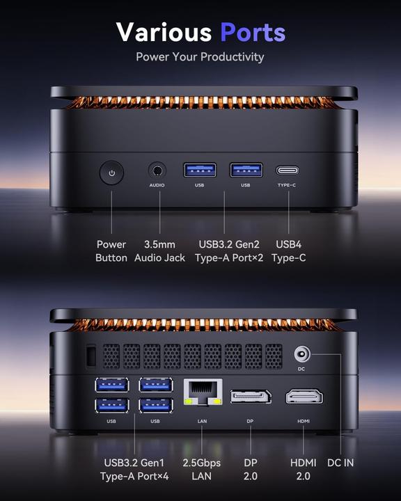 Image du produit NiPoGi Mini Gaming PC Ryzen 9 8945HS (1000 Go, 8 Go, AMD Ryzen 9 8945HS)