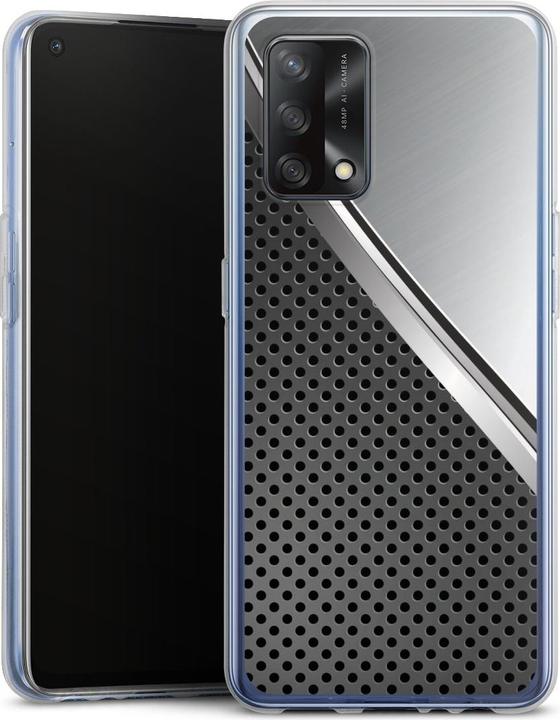 Produktbild DeinDesign Silikon Hülle für Oppo A74 Handyhülle Case Smartphone Schutzhülle Carbon Metall Stahl (Oppo A74)