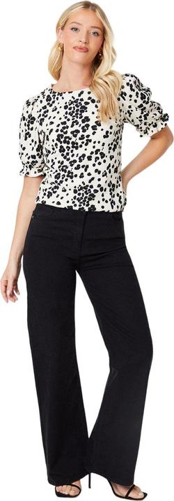 Actual product image Dorothy Perkins Womens/Ladies Leopard Print Puff Shoulders Top (L)