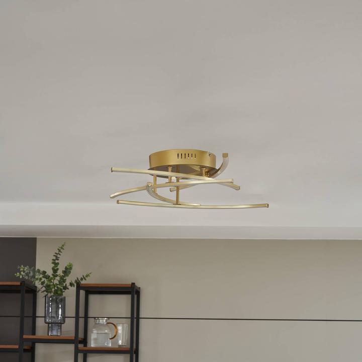 Actual product image Lindby Flakira LED ceiling lamp, 5-light antique brass (1940 lm)