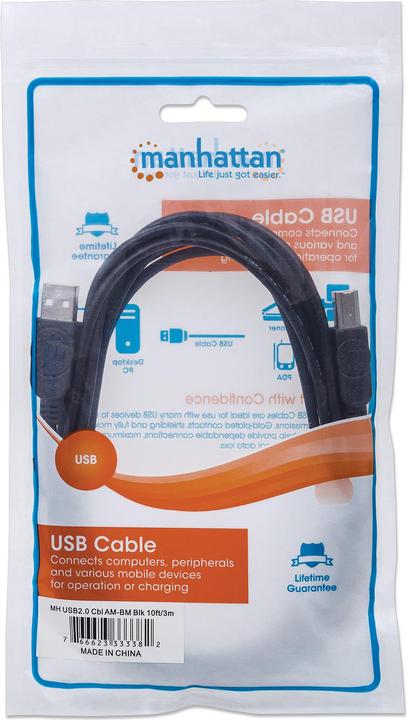 Produktbild Manhattan Hi-Speed USB B Anschlusskabel (5 m, USB 2.0)