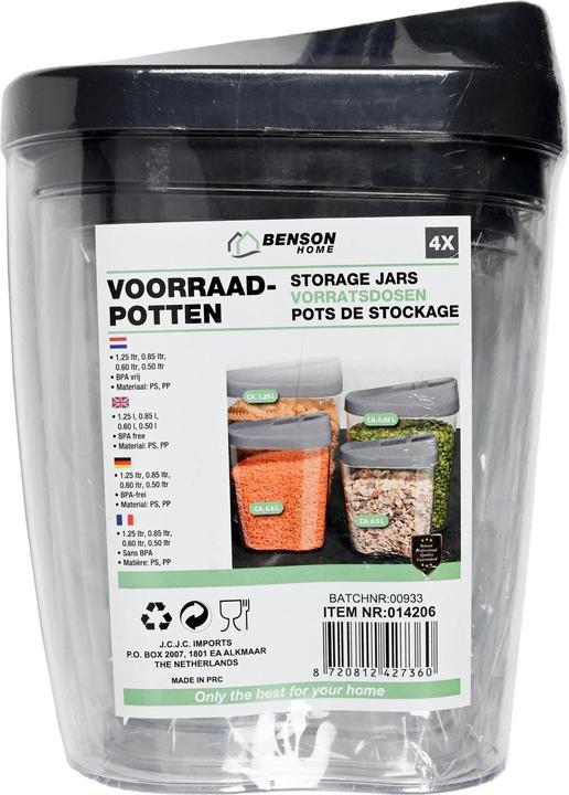 Actual product image Benson Home Storage jars 4 pieces (1.25 l)