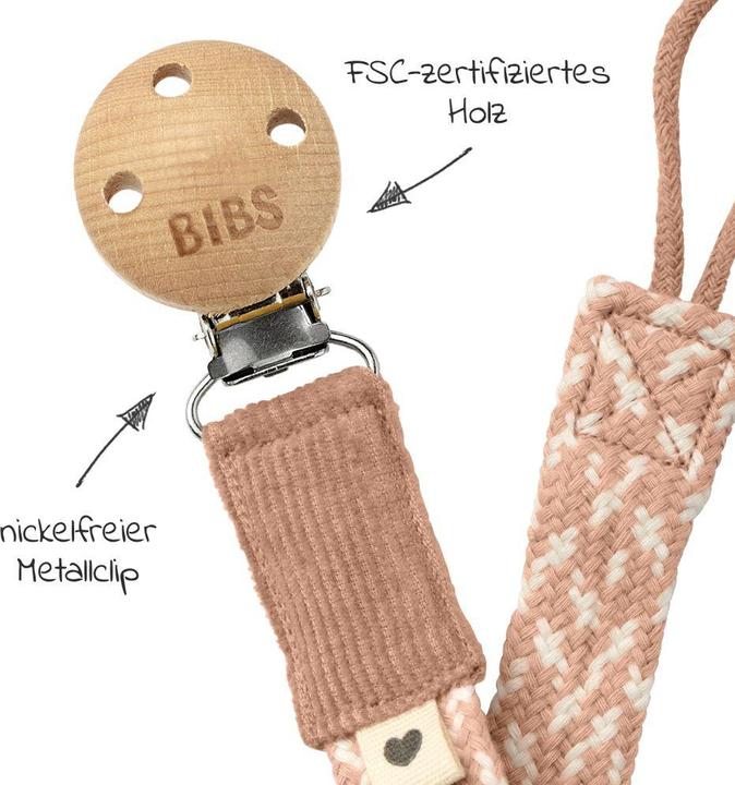Actual product image Bibs Braided dummy chain, blush/ ivory (1 x, from birth)