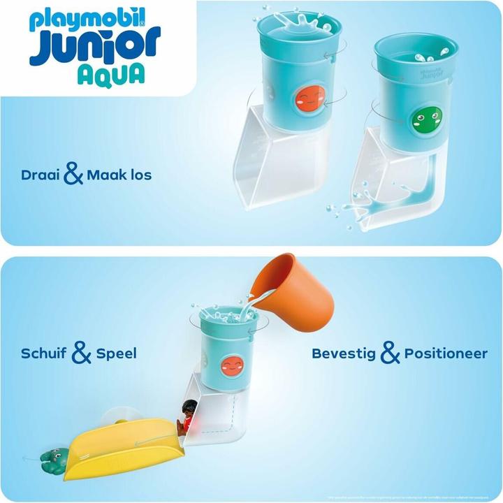 Produktbild Playmobil JUNIOR AQUA: Wasserfalltank mit Rutsche (71775, Playmobil Junior)