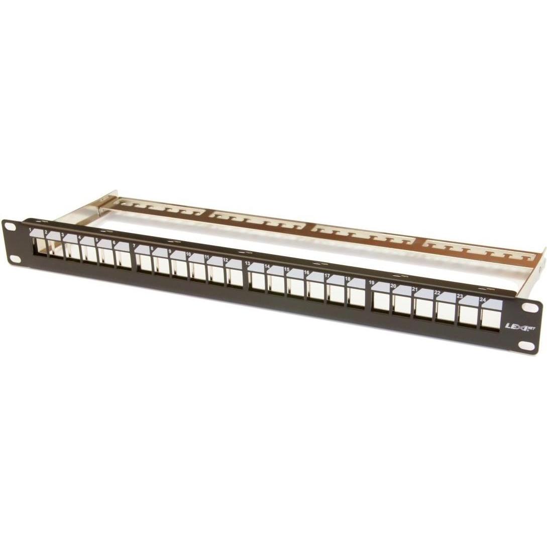 LEXI-Net Pannello patch modulární da 19" a 24 porte, černý, Accessori per server, Nero