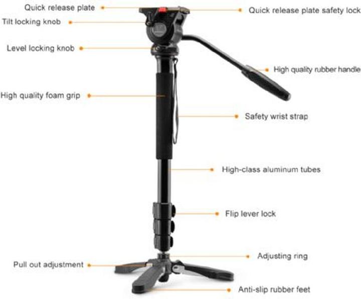 Actual product image Nest Video Monopod NT-329M H145 cm (Metal)