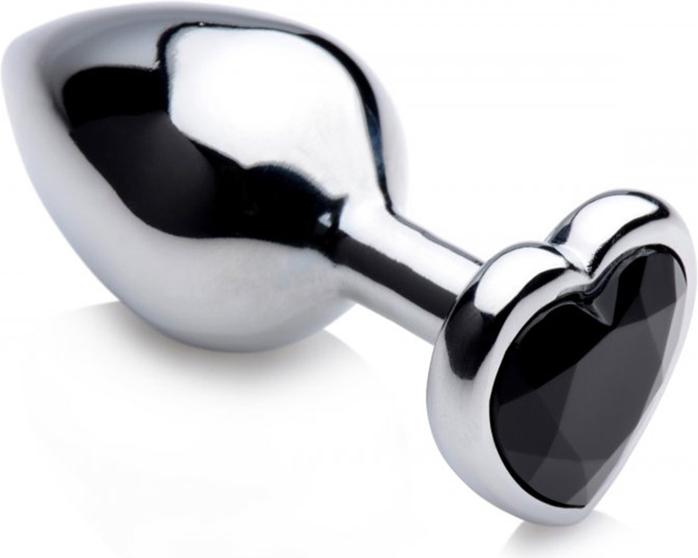 XR Brands BS Black Heart Gem Anal Plug - Medium